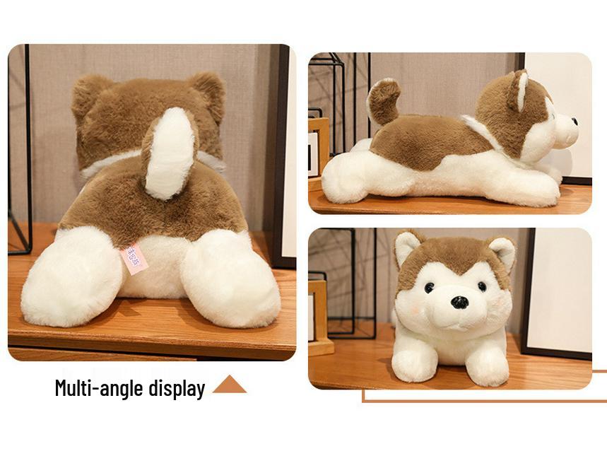 Adorable Rabbit Hair Husky Plush Pillow - Cute Dog Doll Gift for Kids