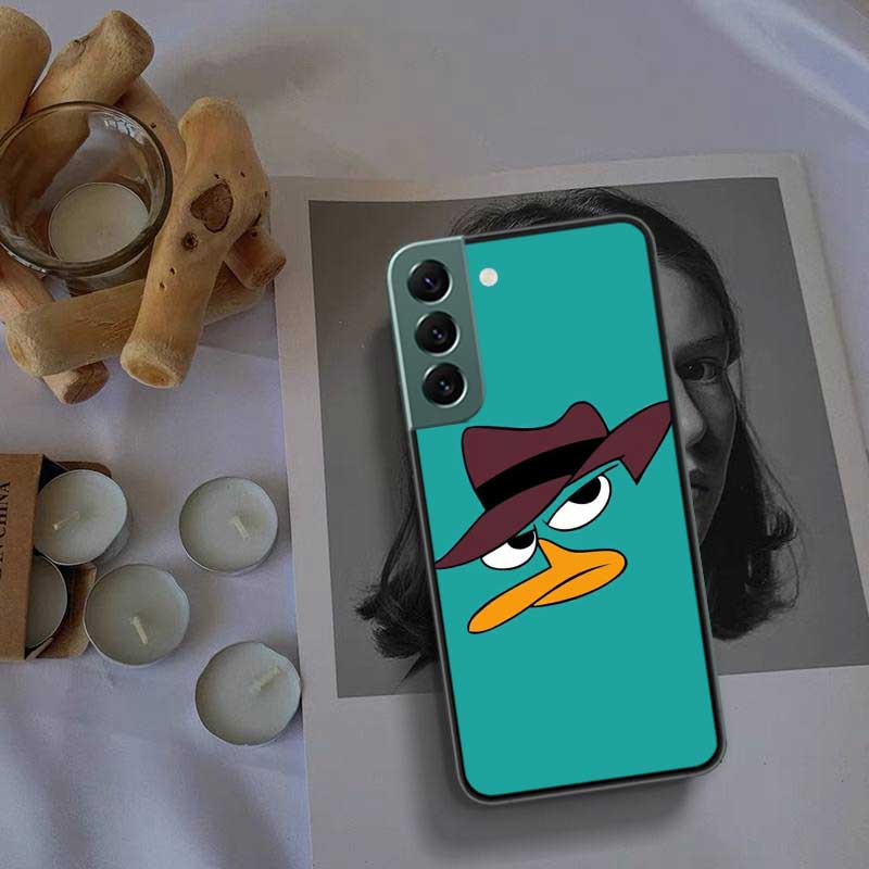 Cartoon Perry The Platypus Phone Case For Samsung Galaxy S22 S25 Ultra S21 S10 Plus S26 Edge S20 S23 S24 FE Cover Silicone S