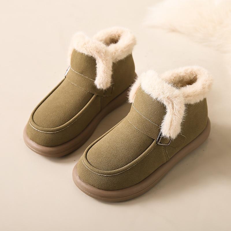 

Зимние женские ботинки большого размера, новые, однотонные, из замши, теплые, студенческие, удобные для ног, хлопковые туфли 42