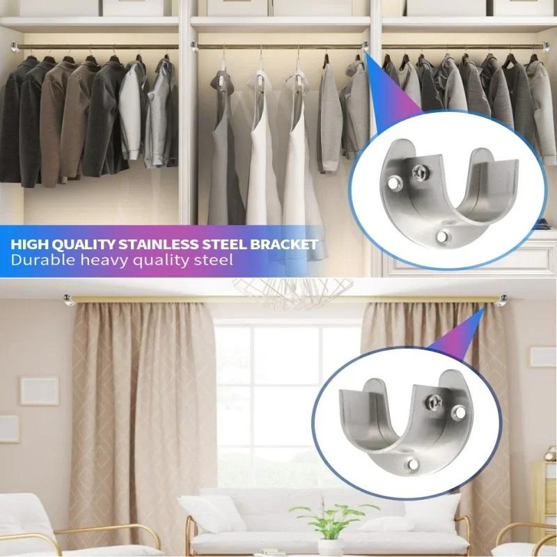 304 Edelstahl Flansch Sitz 2 Stück Kleiderschrank Kleiderstange Halter Robuste Befestigung Hardware Halter für Schrankstange Unterstützung