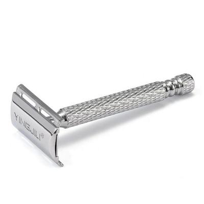 Comery Classic Safety Double Edge Razor Metal Prata B0595, 1 Peça, 1 Peça, Lâmina de barbear coreana