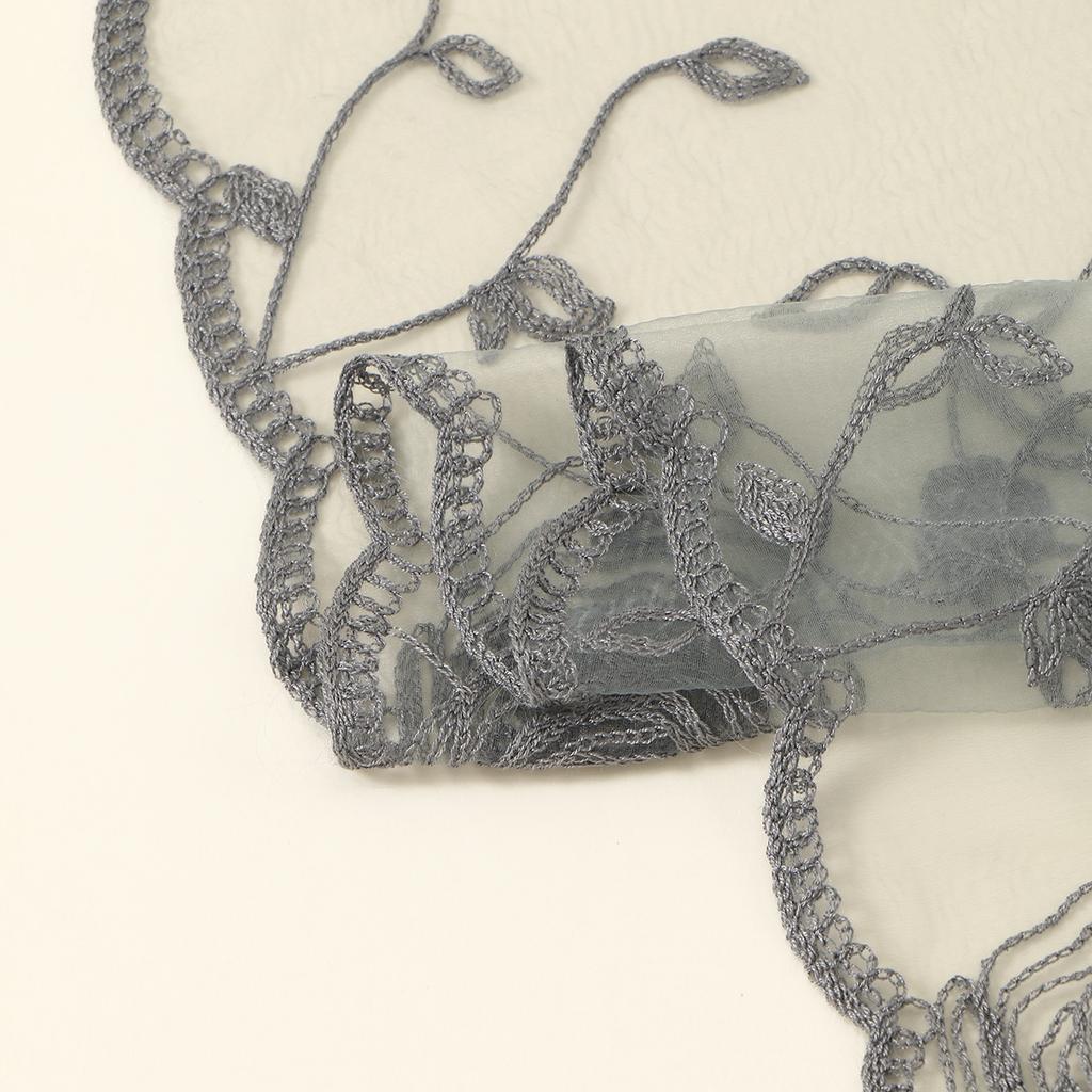 80cm Lace Flower Embroidery Square Scarf Organza Solid Color Muslim Hijab Summer Sunscreen UV Protection Headband Femme Turban