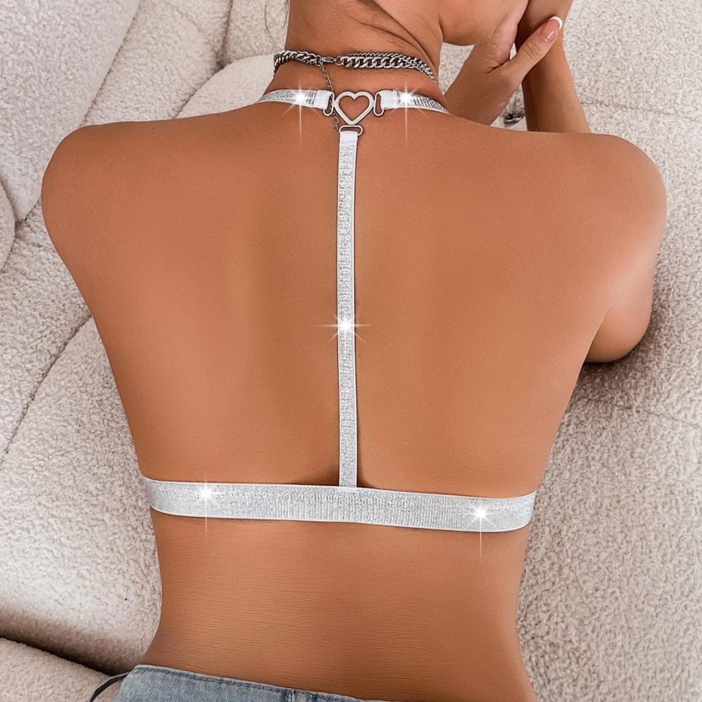Sexy Backless Women Bras Party Underwear Fashion Female Lingerie Breathable Camisole Removable Bra Front Button Women's Lingerie