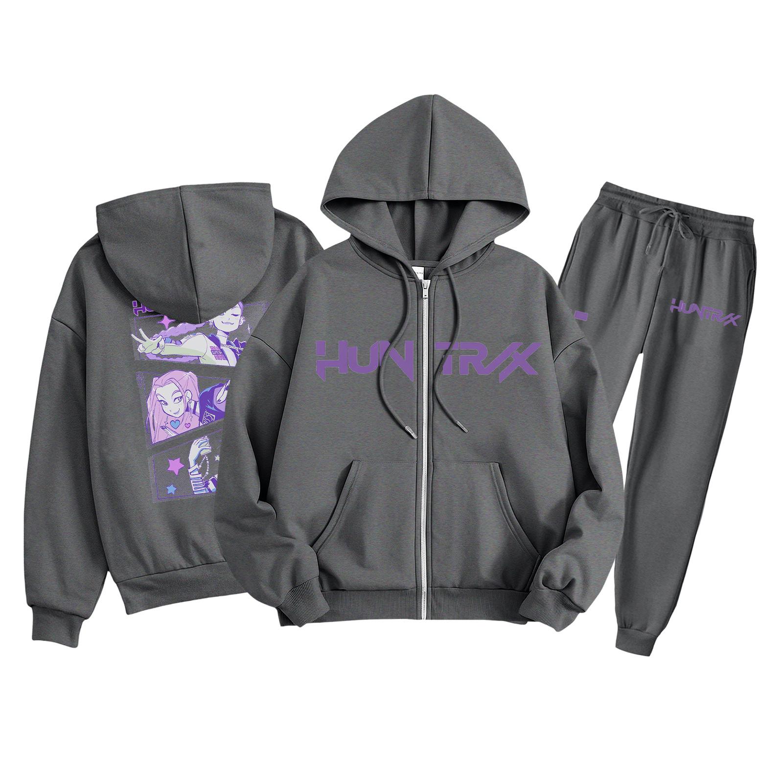 

Детская мода Толстовка с длинным рукавом, на молнии, с капюшоном, спортивные штаны с принтом, комплект толстовки с карманами 150