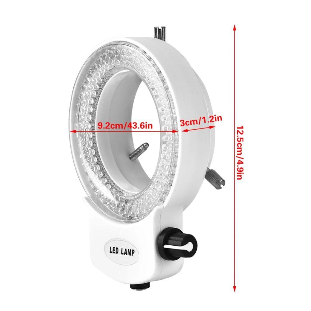 Adjustable 144 LED Ring Light Black White Microscopes Protective Cover  Microscope