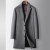 Men's 2026 Autumn/Winter Mid-Length Wool Trench Coat with Detachable Down Liner
