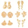 Salircon 6 Styles Retro Exaggerated Irregular Geometric Stud Earrings Women Creative Punk Metal Piercing Earrings  Charm Jewelry