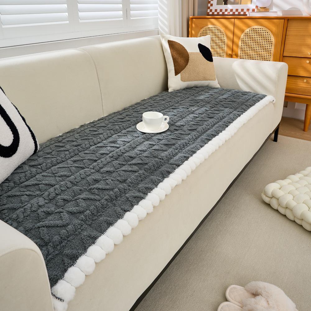 

Флис Тафу Новая Плюшевая Утолщенная Подушка для Дивана Осень и Зима Подушка для Сиденья Высококачественная Нескользящая Кожа Чехол для Дивана Покрывало 70*70cm