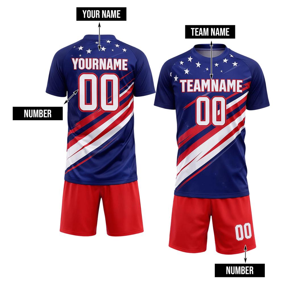 DIY Soccer Set for Men - 2 Piece Uniform, Plain Soccer Jerseys for Customization