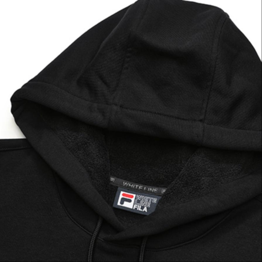 Fila ORIGINALE Classic Loose Fit Logo Casual Hooded Long Sleeved Thickened And Fleece Lined American Vintage Sweatshirt Unisex F51U248298F-BK