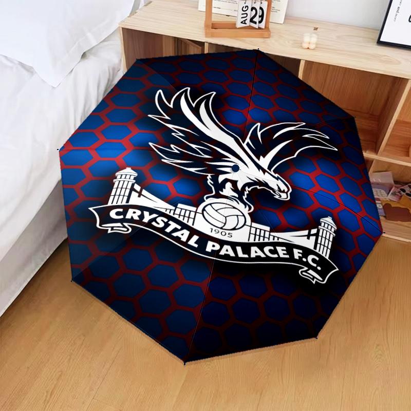 1PC Crystal Fc Crest Printed Umbrella Folding Umbrella, Automatic Umbrella 8-Frame for Travel, Camping Fan Gifts Christmas Gifts