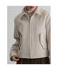 Stand Collar Zip-Up Jacket Beige