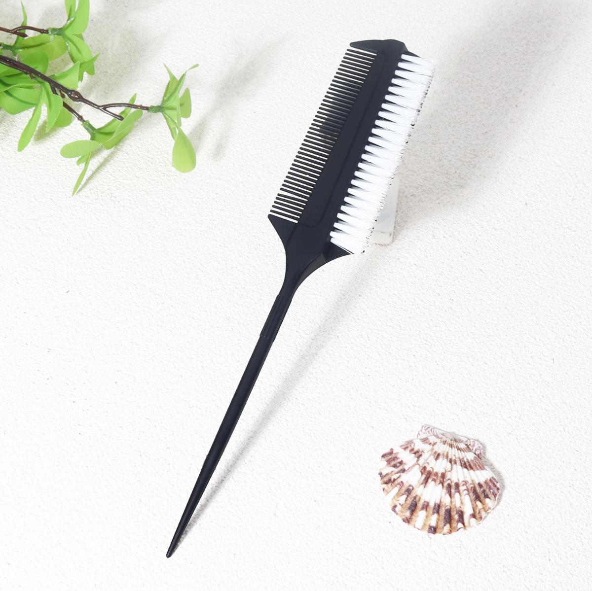 

1 шт. двухсторонняя кисть для окрашивания волос с расческой - нейлоновая щетина, ручка из АБС-пластика, инструмент для самостоятельного окрашивания волос, специально для париков из натуральных волос