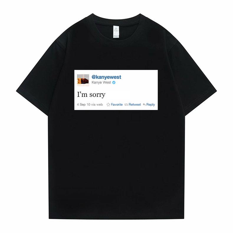 Zabawna koszulka z tweetem Hip Hop Kanye West Koszulki Chcę być miły, ale wszyscy mnie irytują Koszulka Letnia Unisex Damska Koszulki Nowości