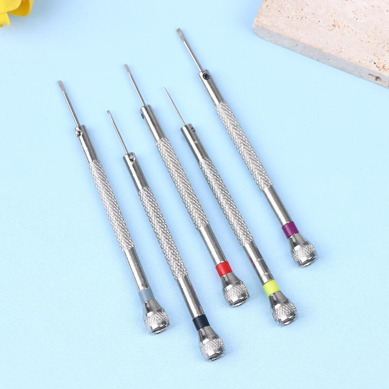 5Pcs Set 0.8-1.6Mm Steel Screwdriver For Watch Repairing Portable Watch Tools Band Removal With Mini Link Pins Watchmaker Tools