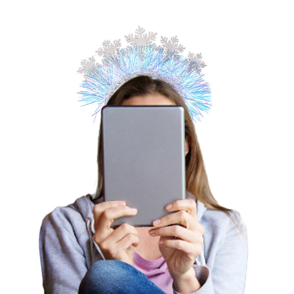 Sweet Christmas Live Broadcast Hairband Women Students Photoshoots Hairband Snowflake Shape Headbands White Color