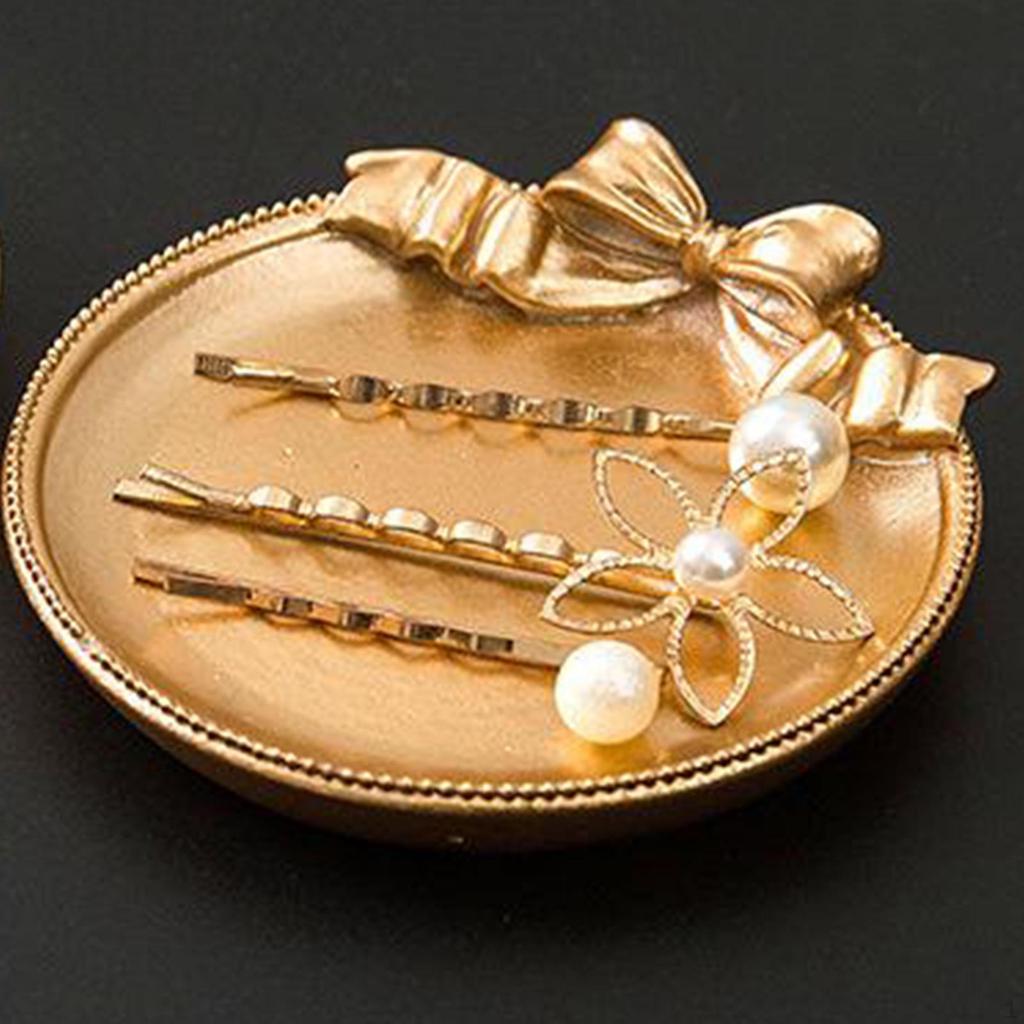 Decorative Tray Plate, Resin Jewelry Dish, Organizer for Vanity, Bathroom, Dresser, Serving