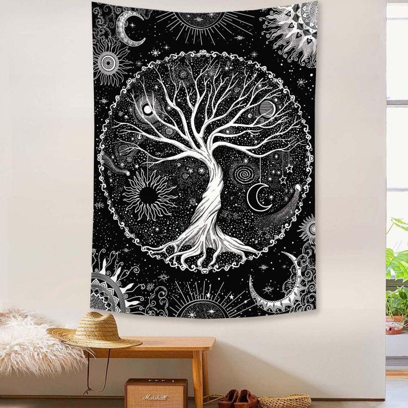 Tree of Life Tapestry Sun Moon Wall Hanging for Bedroom Living Room Dorm Spiritual Boho Home Decor