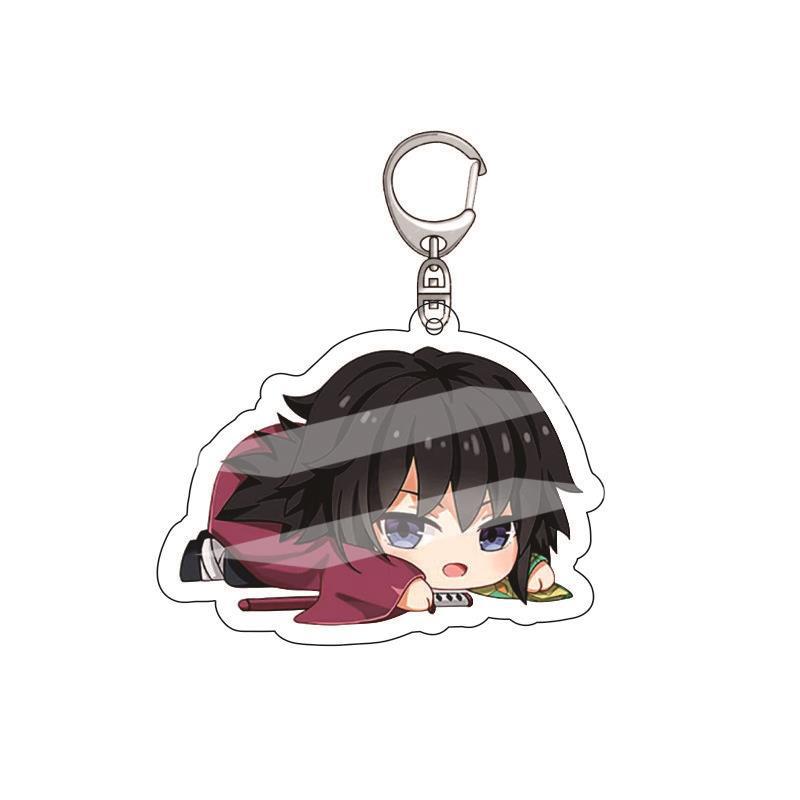 Anime Acrylic Keychain Pendant Demon Slayer Kimetsu No Yaiba Accessories Creative Ornament Hanging Charm Gift For Fans Cosplay Carry Mini Lightweight