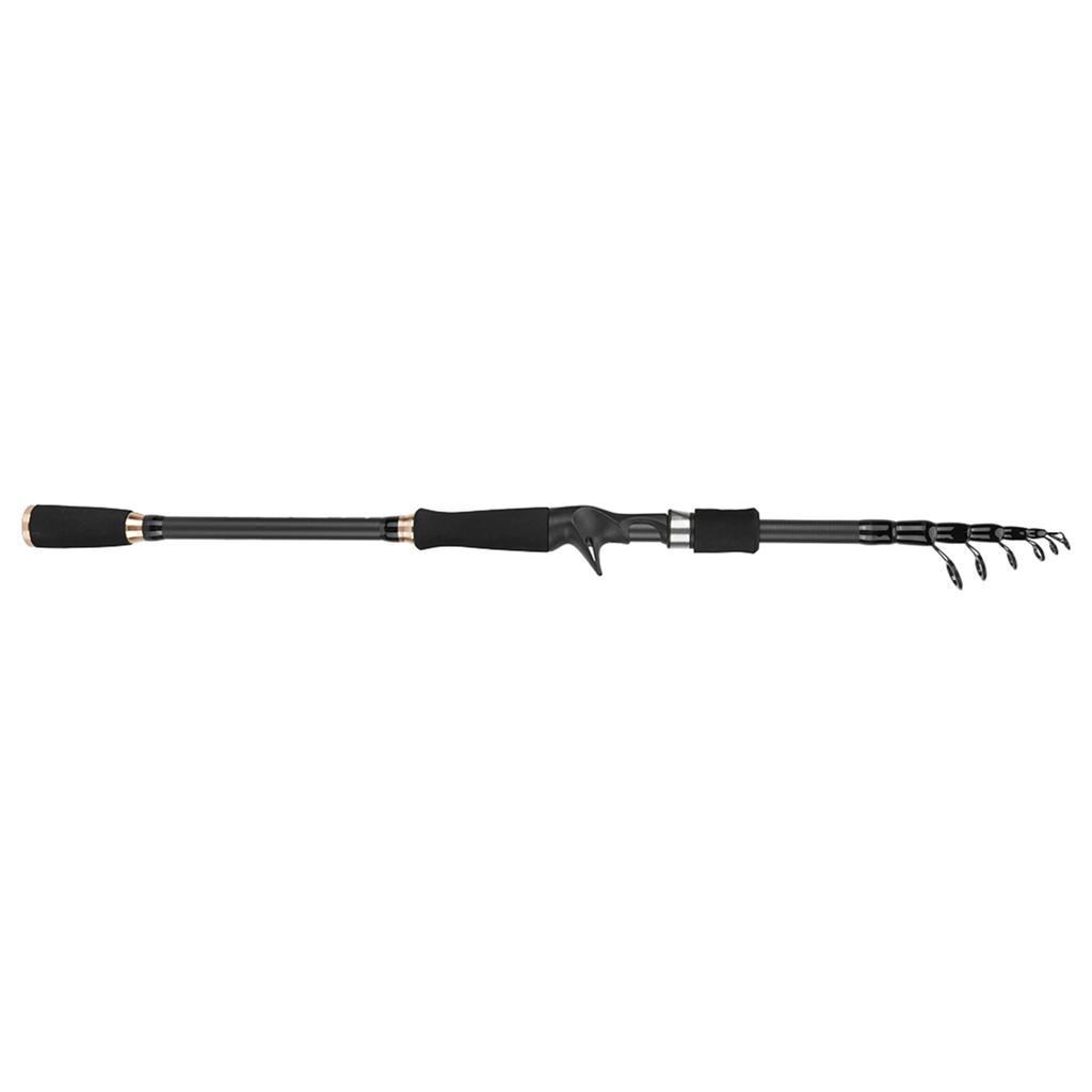Black Carbon Fiber Fishing Rod Ultra Light Portable Travel Pole Pikestaff Handle(Casting 2.7M)