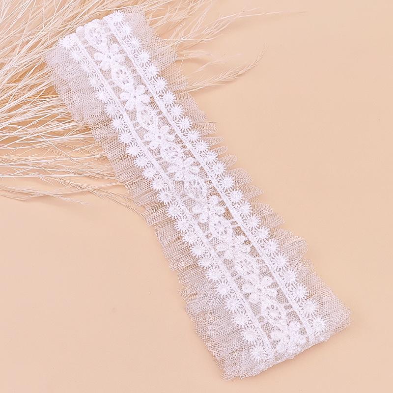 Baby White Lace Flower Headband with Bow for Girls – Sweet Princess, Birthday, Hundred Days Elastic Headband.