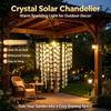 Utendørs Solcelle Krystall Lysekrone, Vanntett Hengende Krystall Lys med Automatisk Skumringsensor, Varmglødende Dekorlampe for Terrasse, Pergola, Bryllup & Hage