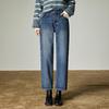 Chuyu Women's 2025 Winter Fleece-Lined Shaping Mid-Low Waist Cropped Jeans