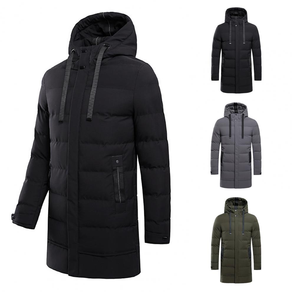 Lange, wattierte Jacke für Herren, warme Winter-Freizeitmäntel, Herrenmode, Daunenjacke
