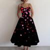 Women's Casual Fashion Valentine's Day Printed Off-Shoulder Sleeveless Dress