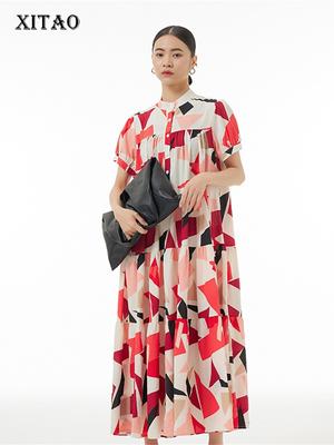 Print Fashion New Women Goddess Fan Casual Loose Dress WLD11698