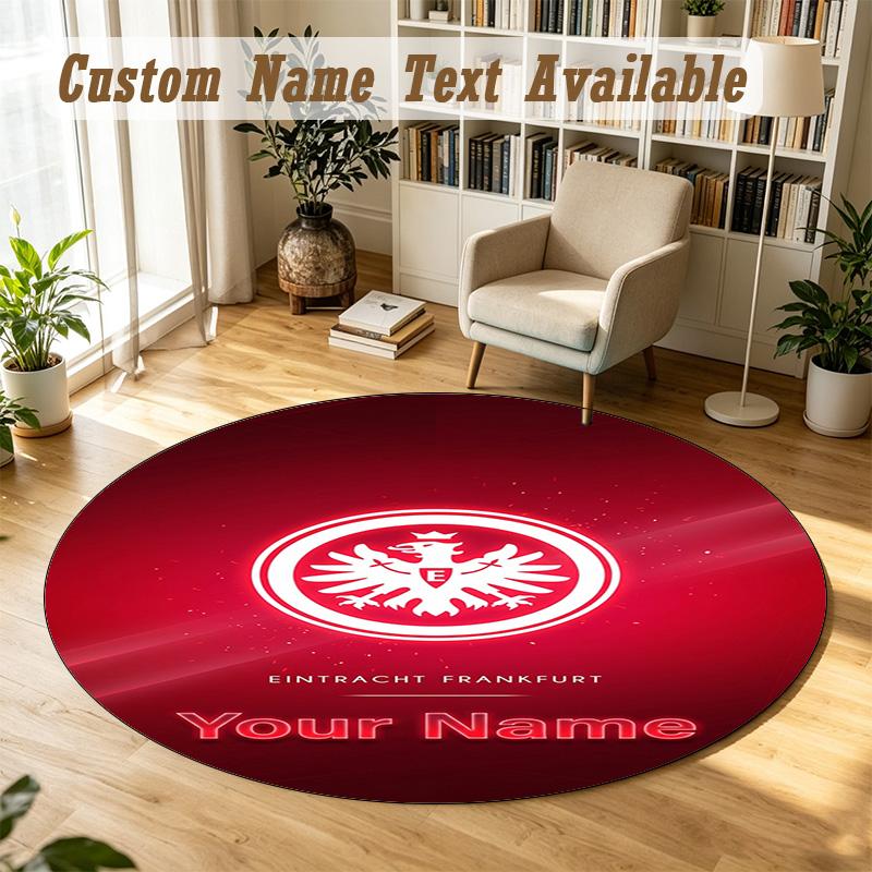 Round Rug Custom NameEintracht Frankfurt Pattern Non Slip Carpet Home Floor Decor