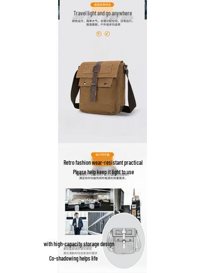 Men's Wear-Resistant Canvas Crossbody Bag