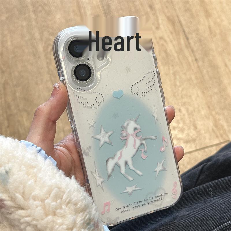 

Blue Gradient Stars White Horse Music Note iPhone Case for iPhone 17/16 Pro Max/15/14 - New Model for Women iPhone 14