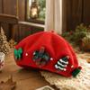 Women's Christmas Beret Hat with, Warm Painter for Winter and Holiday Outfits