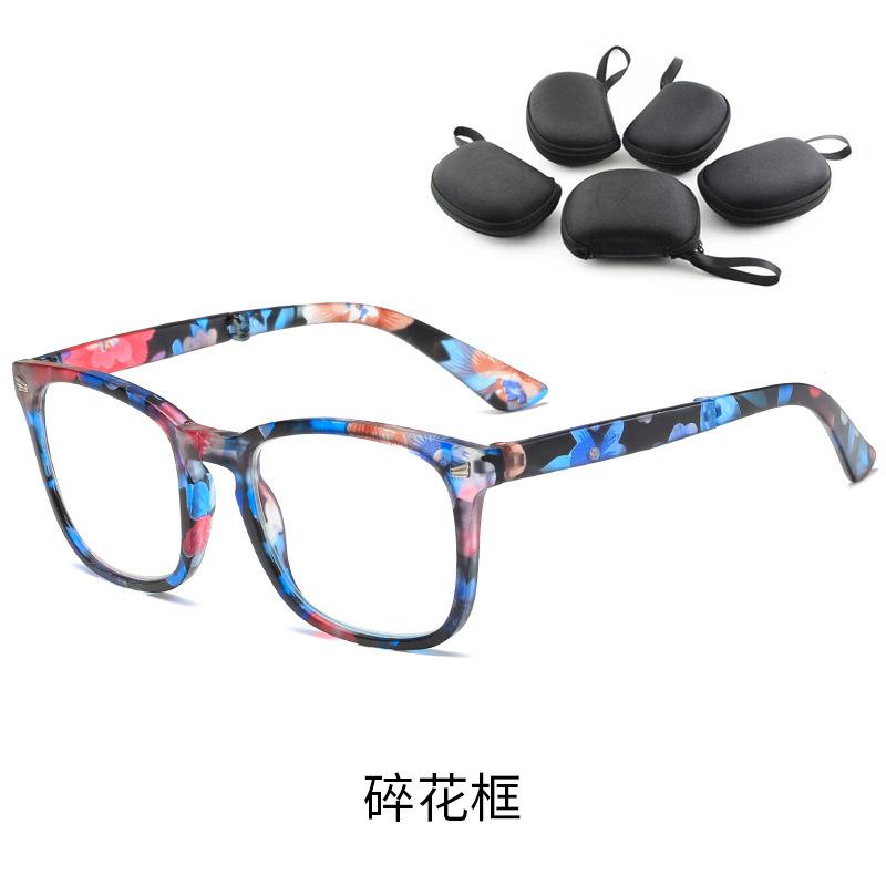 Anti-blue folding reading glasses, high-end KY women, elderly people, far-sighted reading glasses, retro frames, women