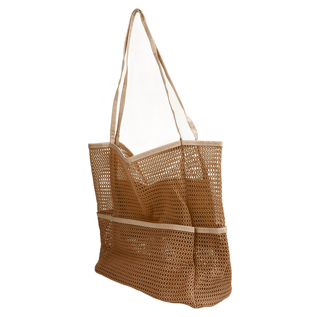 Mesh Beach Handbag Multiple Large Capacity Shoulder Bag for Travel Swimming Pool Picnic Camping