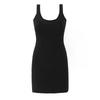 French Retro Sleeveless Knit Mini Dress - Sweet, Elastic Waistband, Pure Color for Women