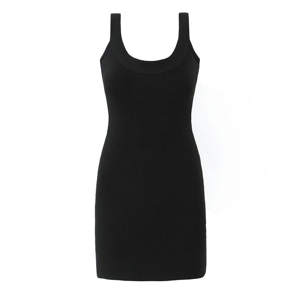 French Retro Sleeveless Knit Mini Dress - Sweet, Elastic Waistband, Pure Color for Women