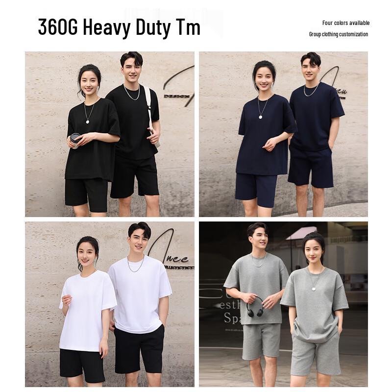 TLUOMAN Unisex Drop-Shoulder Loose Short-Sleeve T-Shirt