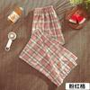 Womens High-Waisted Wide-Leg Plaid Trousers Lightweight Flowy Loose Fit Casual Pants 2026