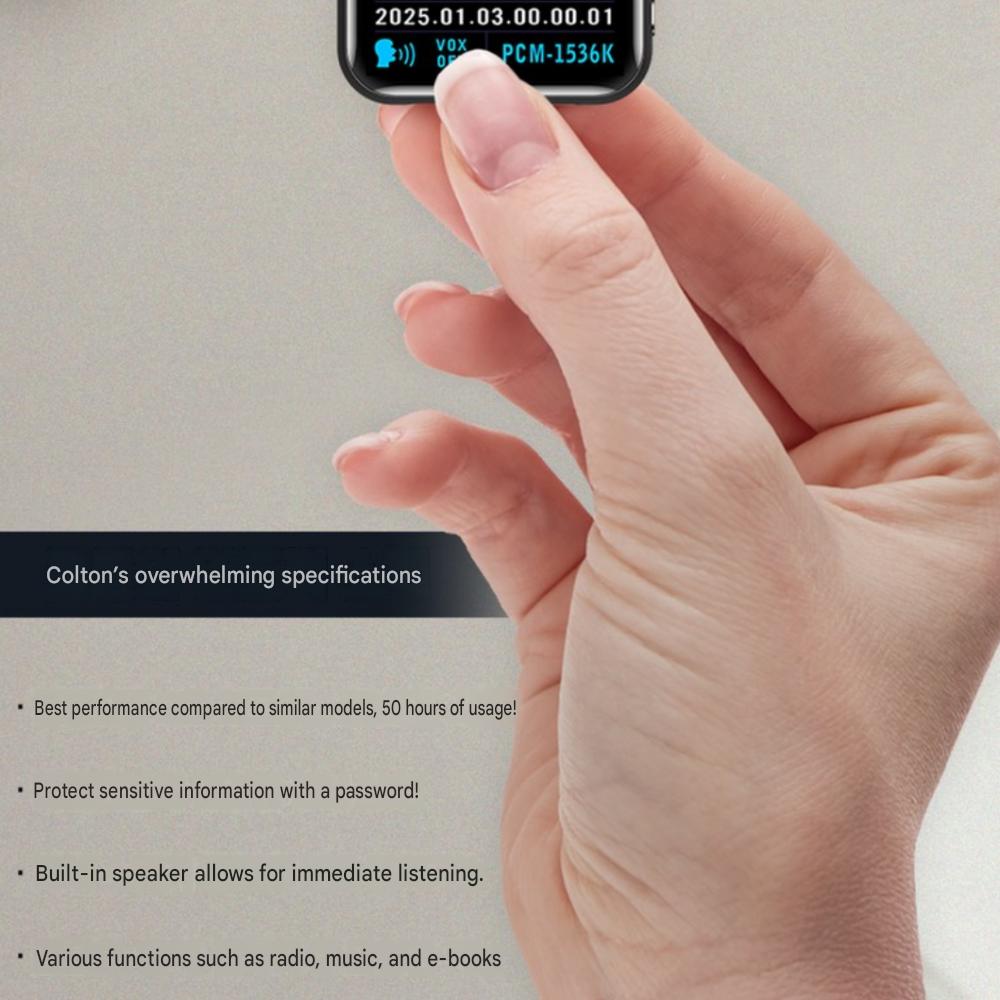 Colton Ultra-compact Voice Recorder 32GB 50-Hour Long-Lasting Portable Small
