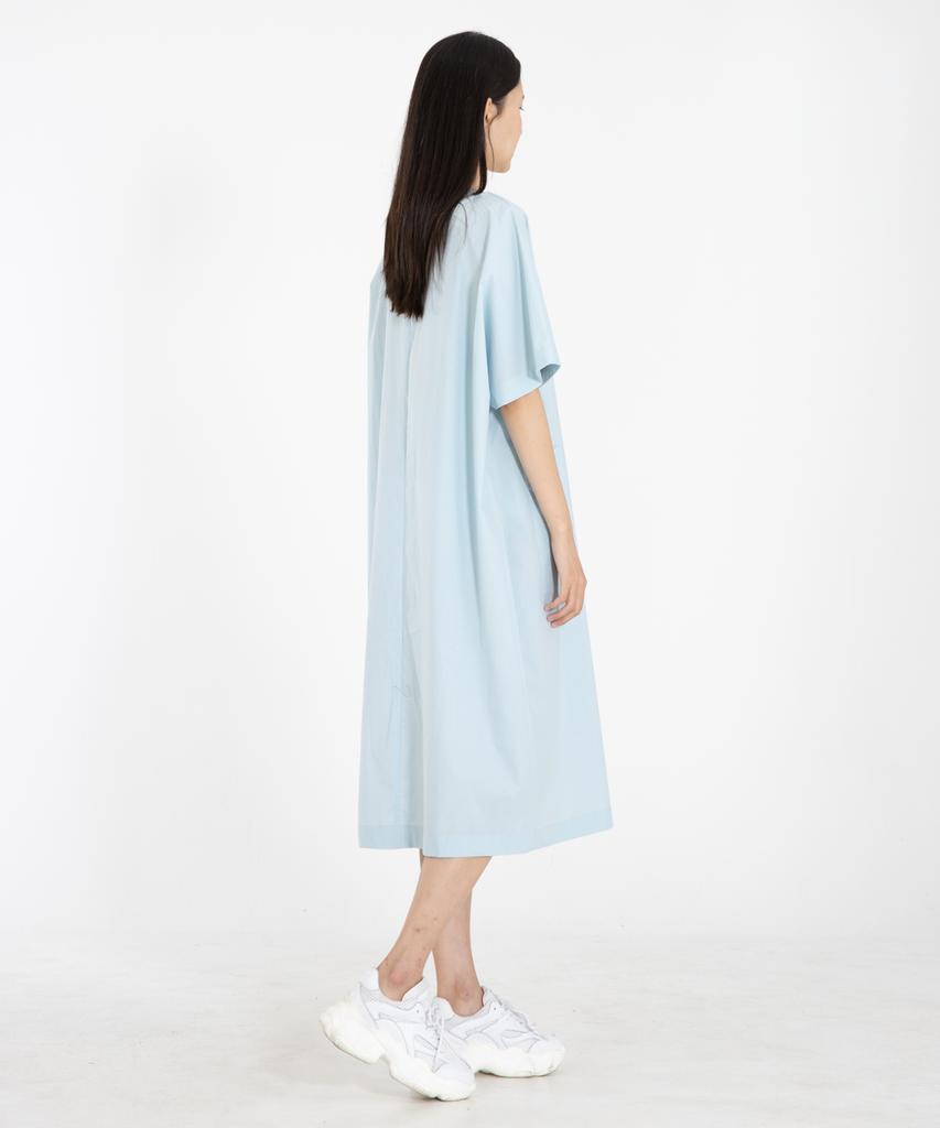 RAW TO RAW Wrd043 Crispy Cotton Pocket Dress (Sky Blue)