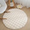 Tapis Rond en Peluche Coussin de Canapé Tapis de Sol Salon Table Basse Tapis en Peluche Tapis en Velours Bulle