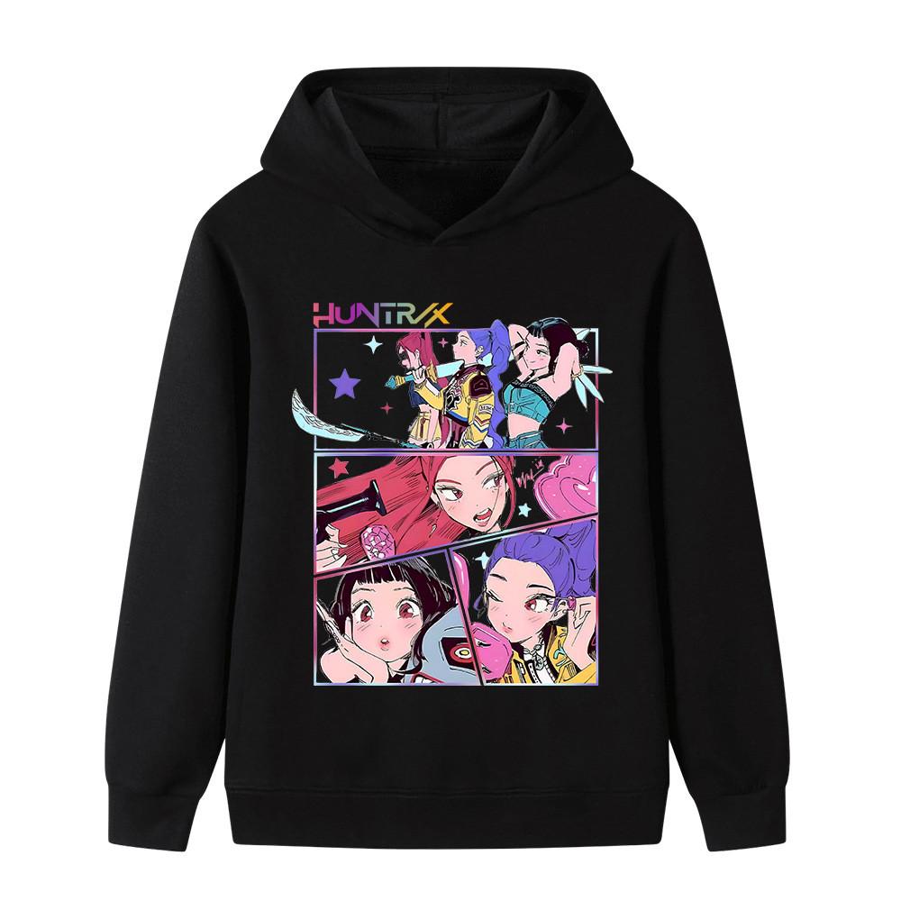 B1218 Kids Boys Girls Kpop Rumi Zoey Mira Print Long Sleeves Hoodie