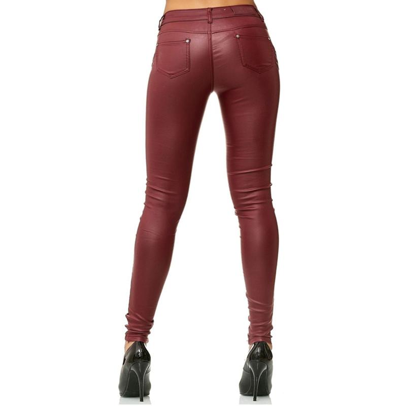 Pantalon femme Leather Look Biker Pants 