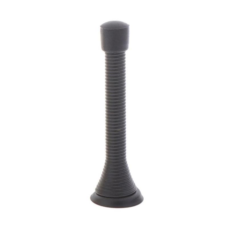 

1pc Spring Door Stops Flexible Heavy Duty Spring Door Stopper with RustProof Screw Rubber Bumper Tips чорний