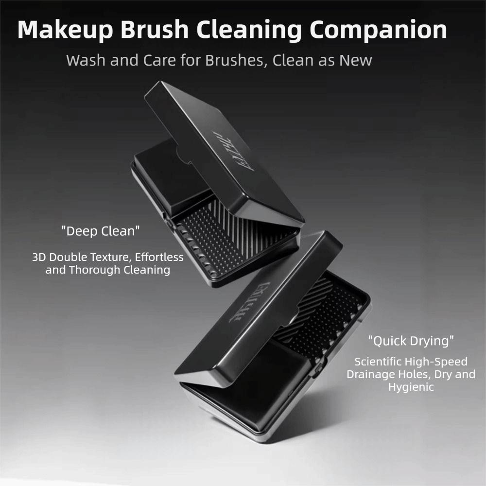 Mini Makeup Brush Washboard Square Puff Cleaner Make Up Tool Brush Cleaning Mat  Cosmetic Storage