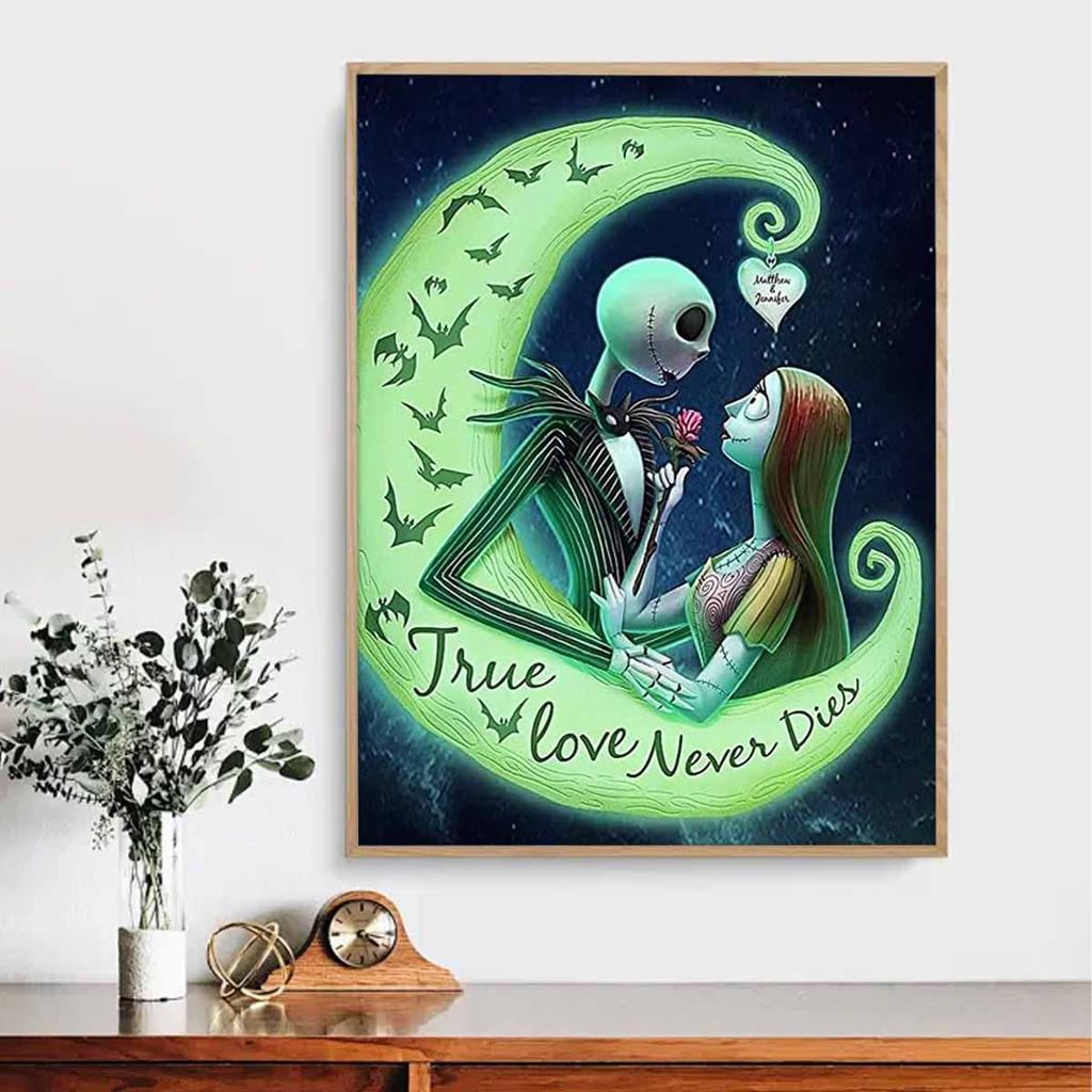 5D DIY Diamond Art Painting Kits for Adults, Lovers Under The Moon Full Round Crystal Diamond Kits for Beginner for Home Wall Decorate