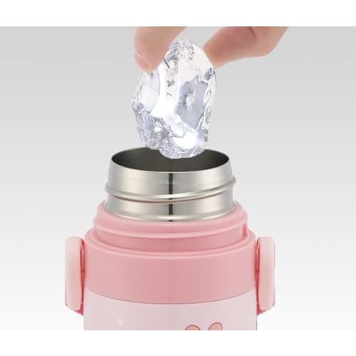 Skater Children's Water Bottle, 2-Way, 470ml (Direct Drinking) or 430ml (Cup Drinking), Sanrio My Melody Big Ribbon, Girls' Stainless Steel, Insulated