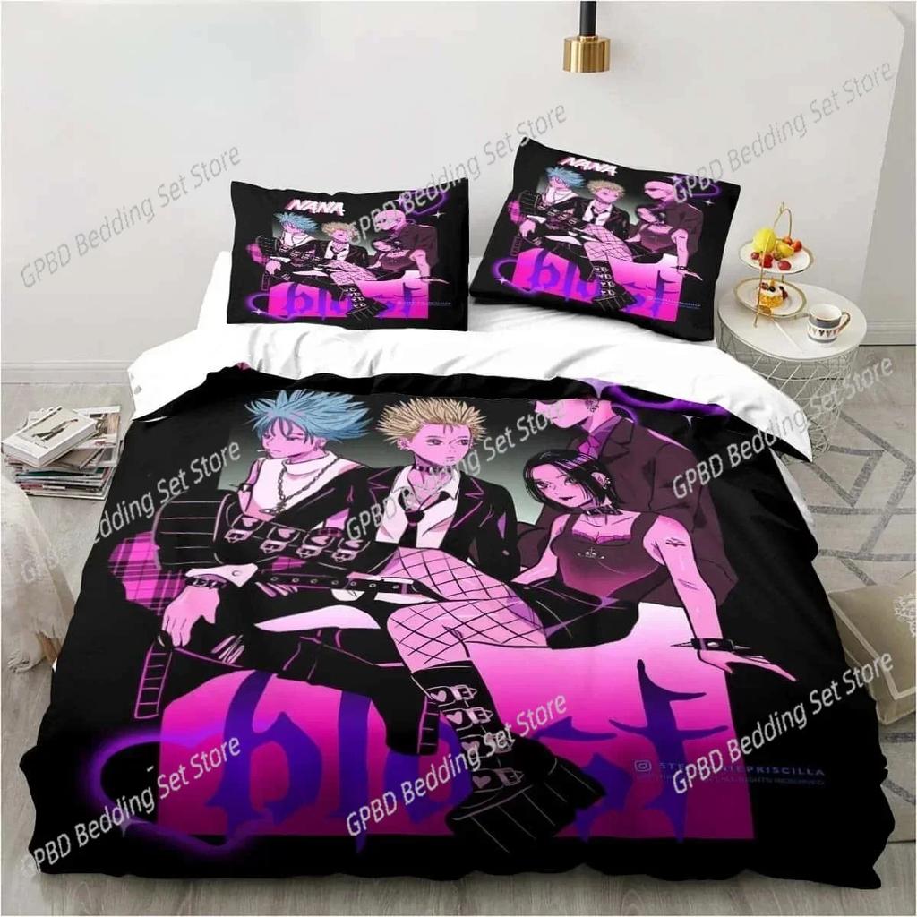 Luxury  New 3D Print Cartoons Black Stone NANA Manga Bedding Set Single Twin Full Queen King Bed Set Bedroom Duvet Cover Sets